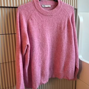 Zara alpaca blend mélange pink sweater